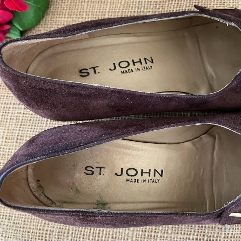 St. John Italian Brown Suede Heels Size 9 - Picture 10 of 12